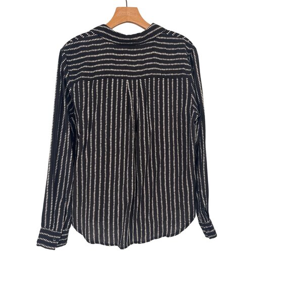 Truth By Republic Womens shirt Black White Long Sleeve Blouse Size Medium - Picture 3 of 4